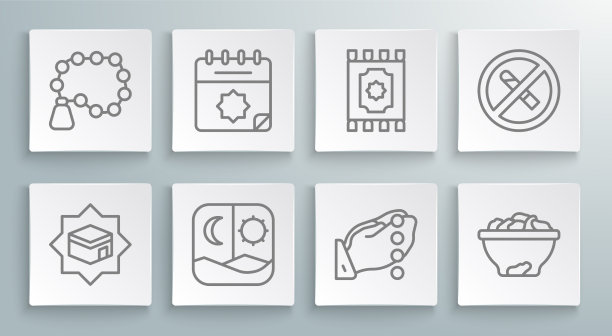 清真寺斋月历定行克尔白斋戒图片下载