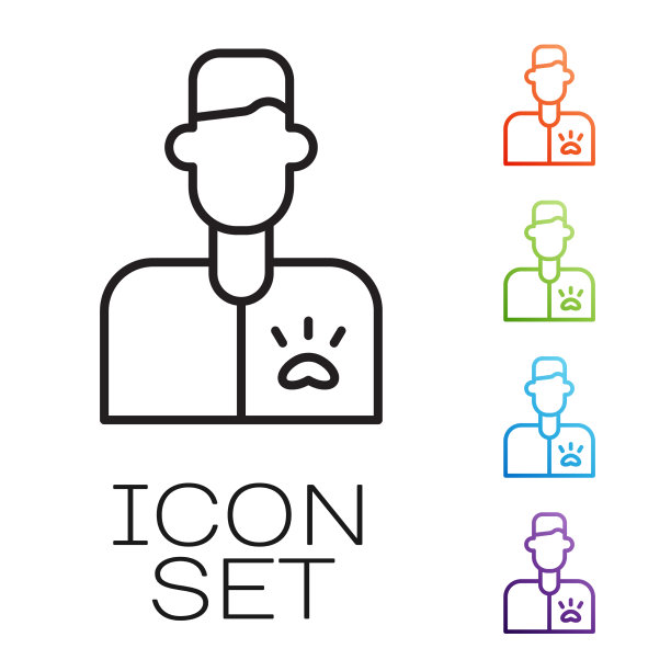 黑线兽医图标隔离图片下载