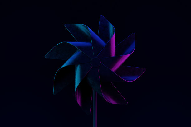 霓虹灯纸风车图片下载