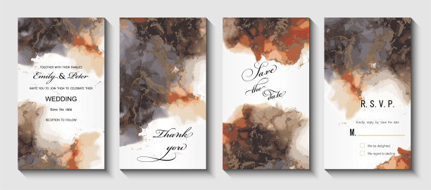 现代创意设计，背景大理石质感。婚礼的邀请。酒精墨水。矢量插图。图片下载