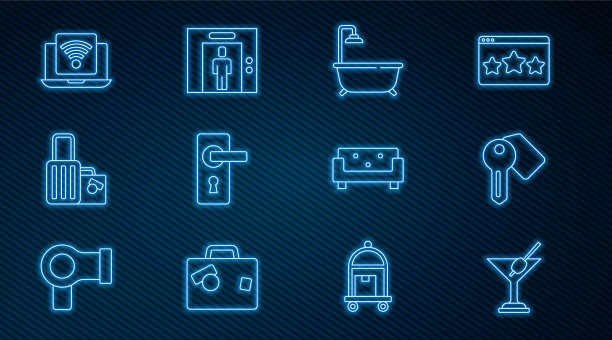 套线马提尼玻璃酒店门锁钥匙图片下载