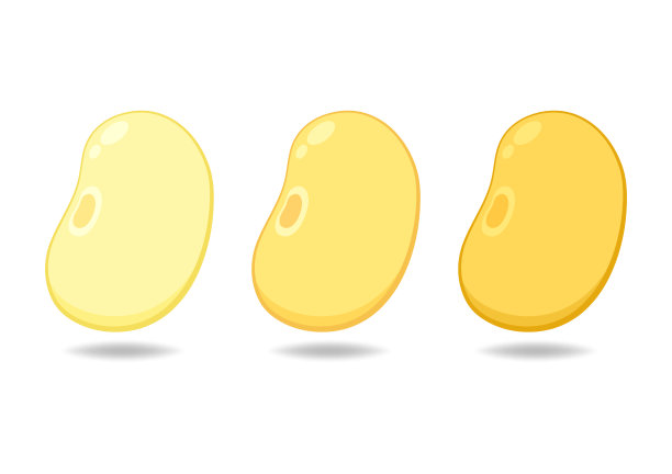 大豆向量。白底黄豆。为文本腾出空间。图片下载