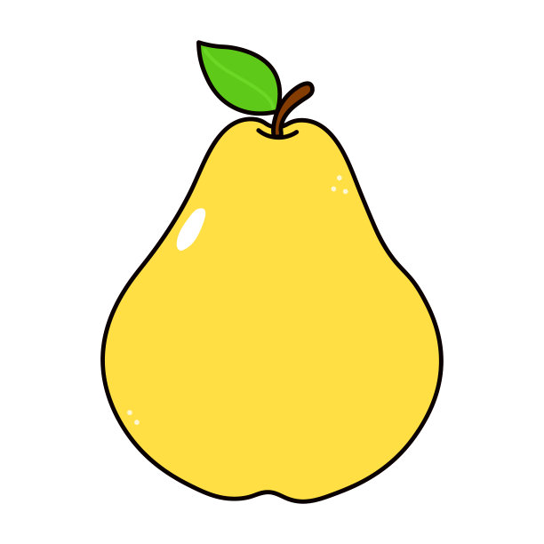 可爱有趣的梨角色。矢量手绘传统卡通复古，复古，卡哇伊人物插画图标。孤立的白色背景。梨字概念图片下载