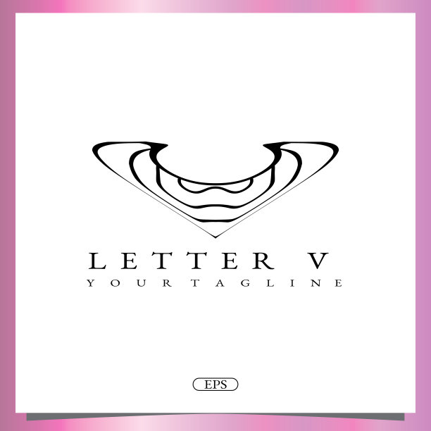 大纲字母v标志高级优雅模板矢量eps 10图片下载