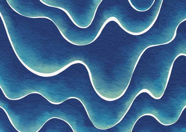 摘要蓝色波浪背景插图装饰暑假，海岸和水的概念。图片下载