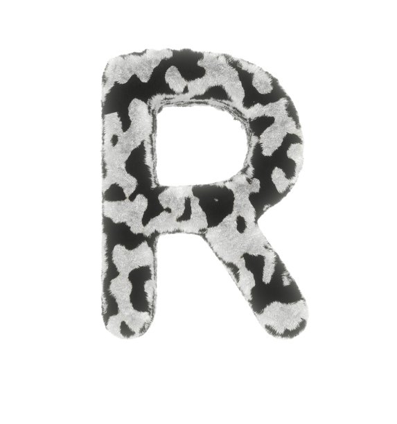 奶牛主题字体字母R图片下载