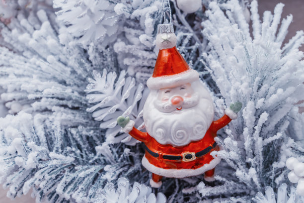 可爱的圣诞老人装饰。新年快乐，圣诞快乐图片下载