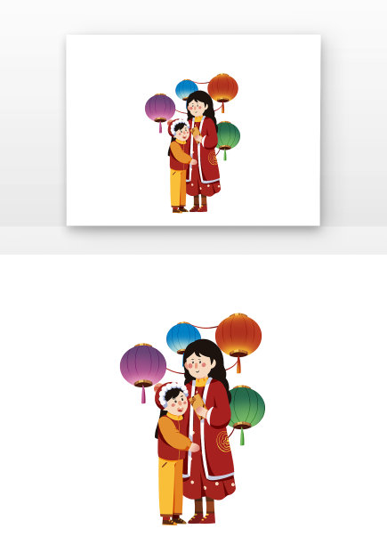 元宵节看花灯女孩图片下载