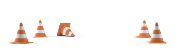 孤立在白色背景上的交通锥的3D渲染图片下载