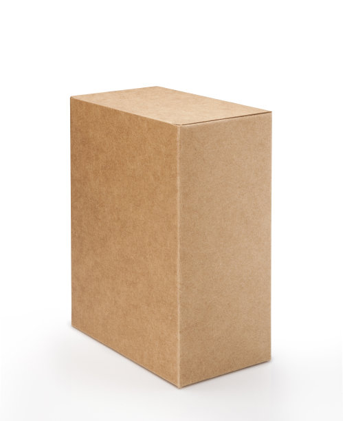 特写的一个棕色盒子在白色背景与剪切路径图片下载