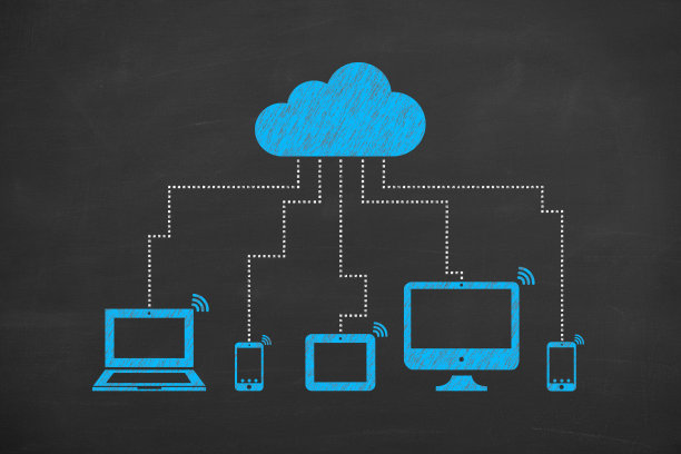 黑板后台的云计算概念图片下载