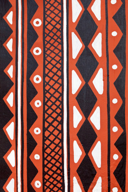 天真的手绘。粗糙渲染墙上的非洲几何图案图片下载