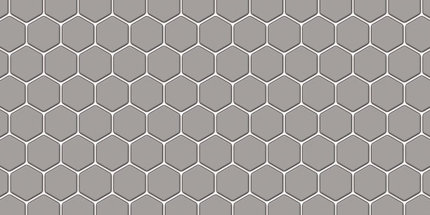 灰白色蜂窝状马赛克。逼真的几何网格细胞纹理。抽象白色壁纸与六边形网格。抽象图案背景，3d渲染图片下载