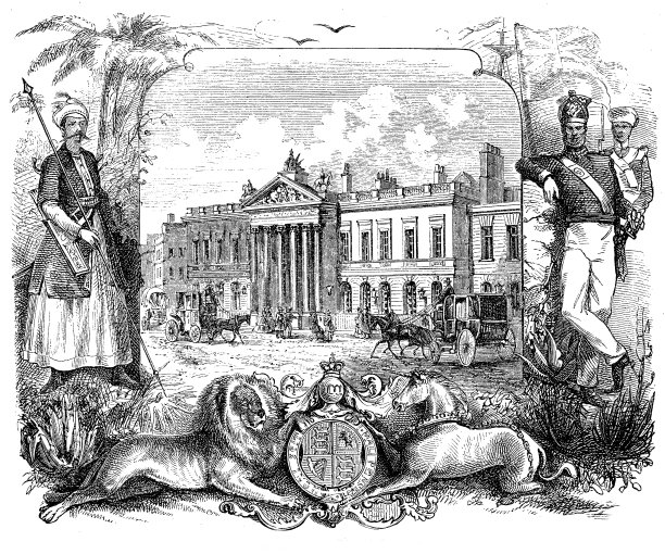 18世纪东印度公司在伦敦的总部东印度大厦的所有法律字体的代表图片下载