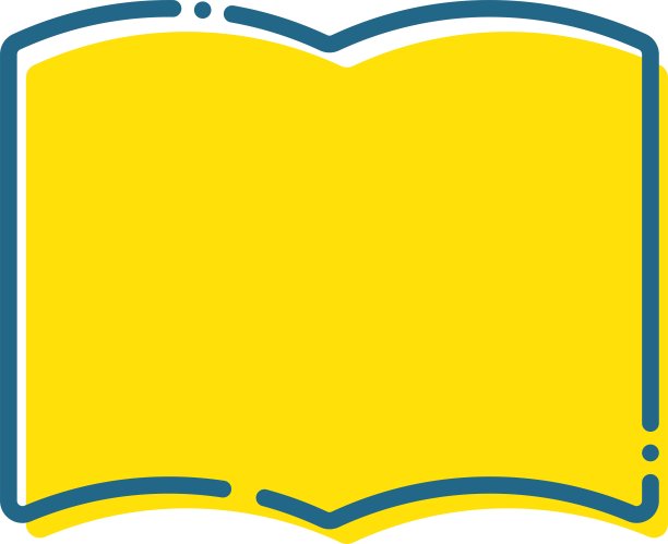 蓝色虚线黄色书框/插图材料(矢量插图)图片下载