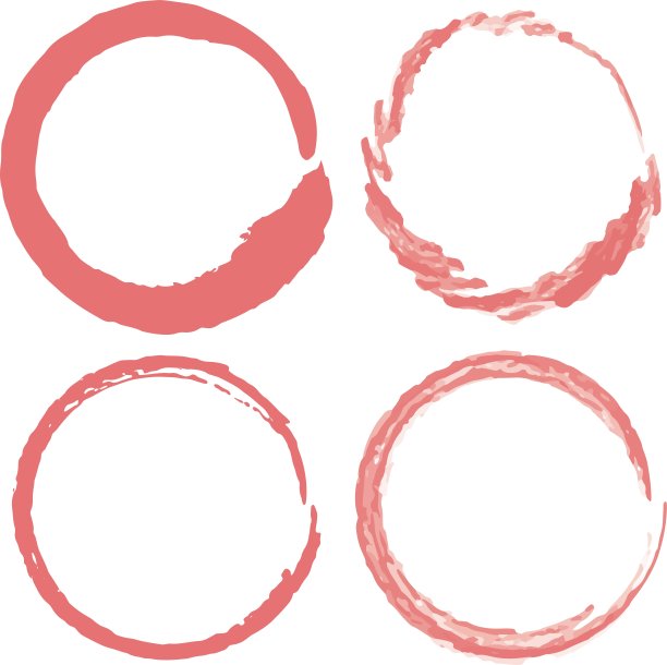 一个圆形的红色框架，像画笔/插图材料(矢量插图)图片下载