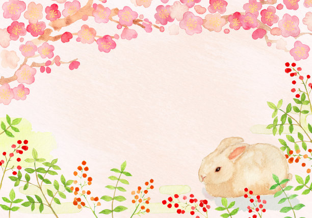 梅子、南藤水彩画年画架图片下载