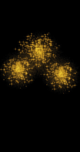 火花散与金色烟花(同时射击3次图片下载