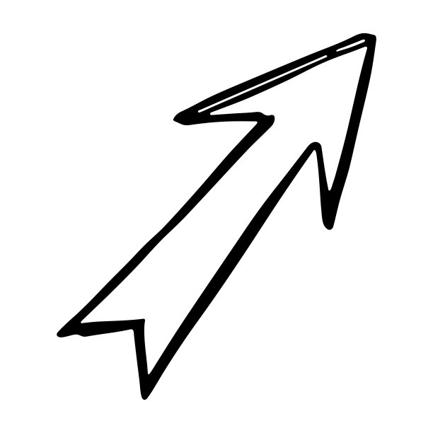 手绘水墨箭头剪贴画图片下载