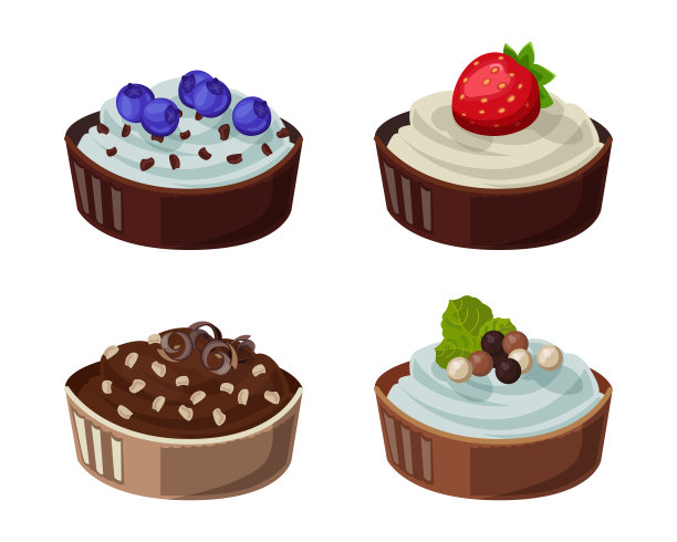 甜与不同口味矢量插图集图片下载