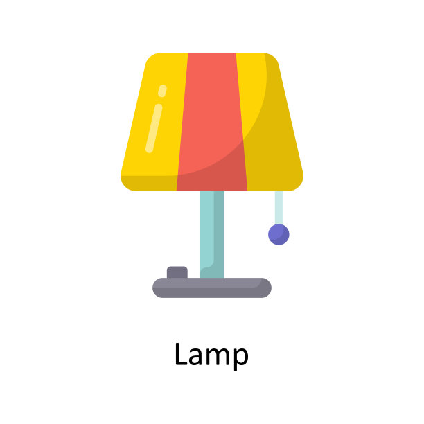 灯矢量平面图标设计插图。清洁标志在白色背景EPS 10文件图片下载