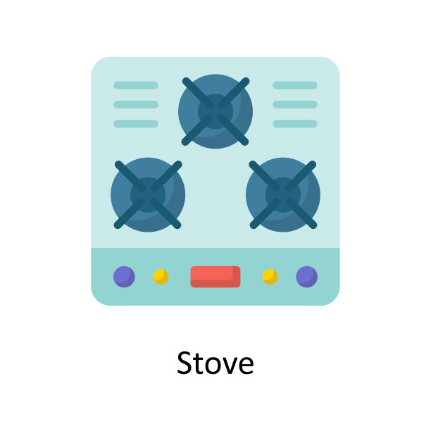 炉子矢量平面图标设计插图。清洁标志在白色背景EPS 10文件图片下载