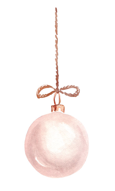 泡沫。圣诞装饰品。水彩剪纸艺术图片下载