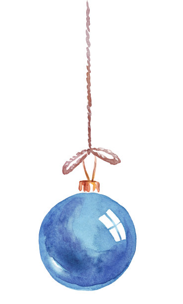 泡沫。圣诞装饰品。水彩剪纸艺术图片下载