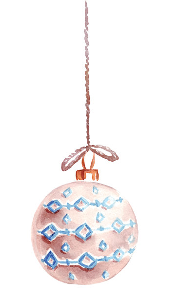 泡沫。圣诞装饰品。水彩剪纸艺术图片下载