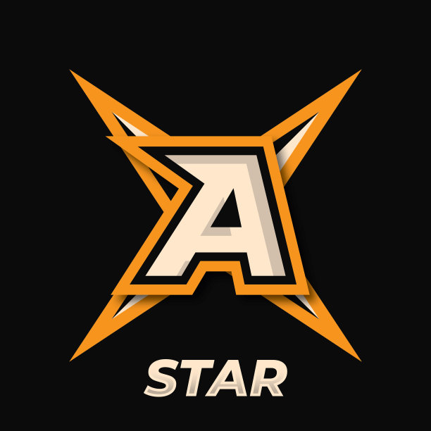 最初简单的电竞标志设计元素，玩家标志，明星图标，剑玩家，飞镖标志图片下载