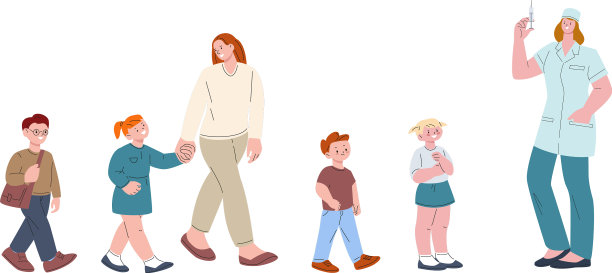 儿童为小女孩和男孩接种疫苗图片下载