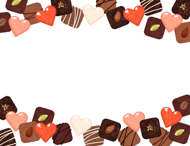 情人节礼物。各种各样的巧克力。图片下载