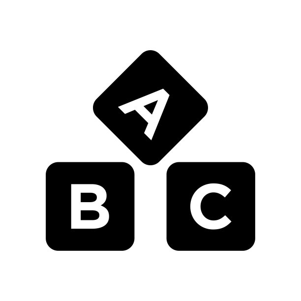 ABC立方体图标矢量设计模板在白色背景图片下载