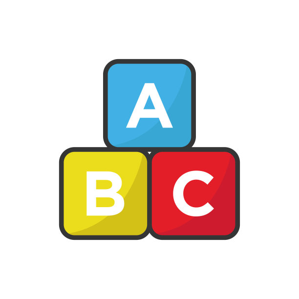 ABC立方体图标矢量设计模板在白色背景图片下载