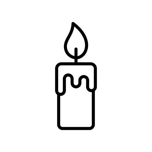 蜡烛图标矢量设计模板在白色背景图片下载