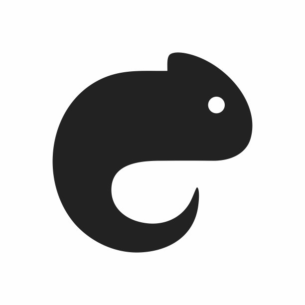 变色龙扁平风格的标志图标图片下载