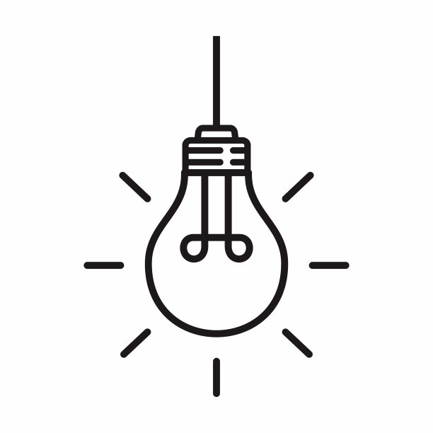 悬挂灯泡轮廓风格图标图片下载