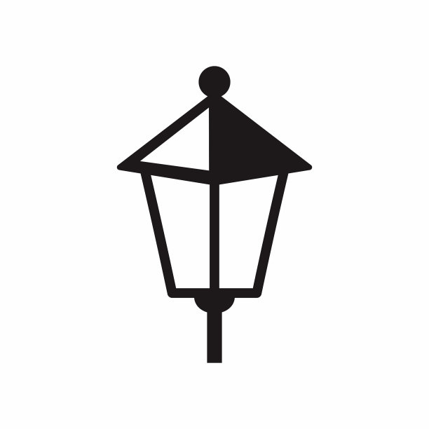 扁平风格的路灯图标图片下载