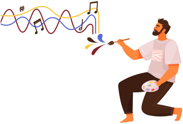 人在绘画和创作音乐的创作过程中。精神状态，创作艺术的灵感图片下载