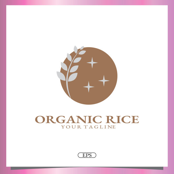 有机大米标志高级优雅模板矢量eps 10图片下载