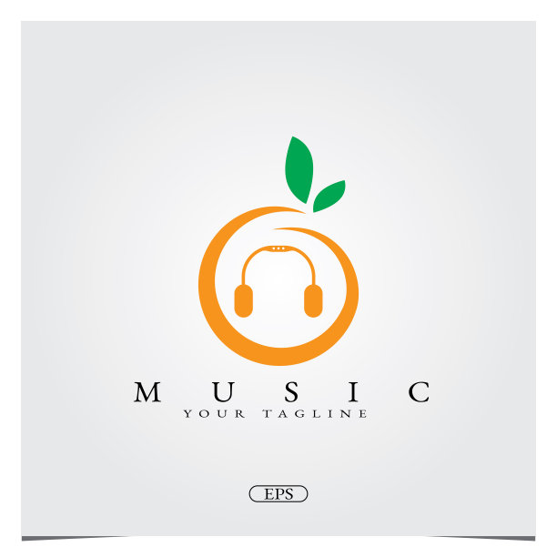 橙色音乐标志设计标志高级优雅的模板矢量eps 10图片下载