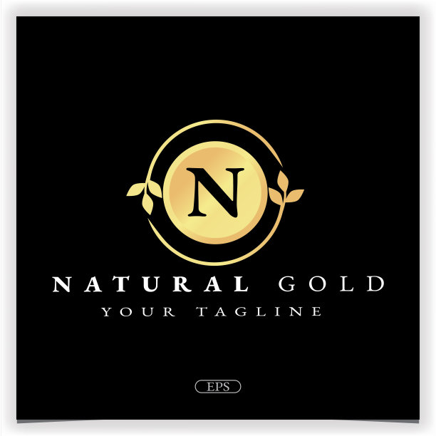 自然金色字母n标志高级优雅模板矢量eps 10图片下载