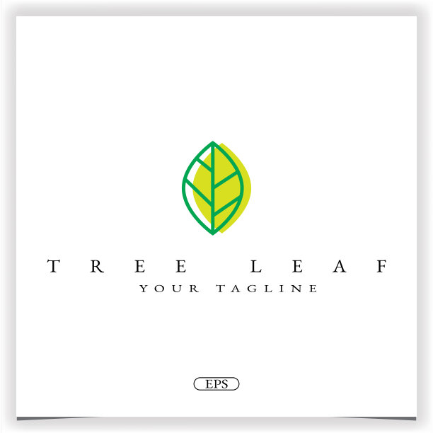 树叶标志高级优雅的模板矢量eps 10图片下载