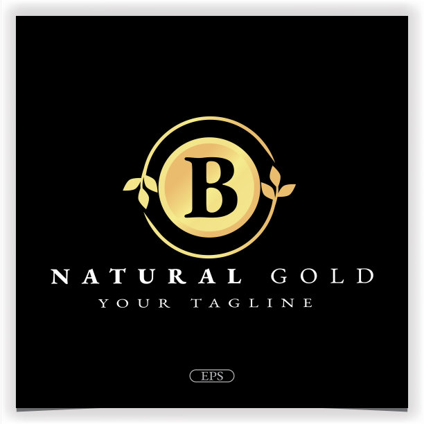 自然金色字母b标志高级优雅模板矢量eps 10图片下载