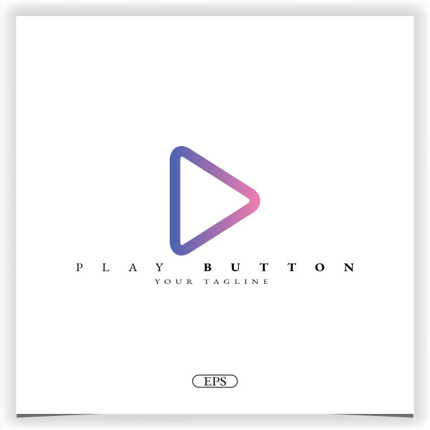 播放按钮标志高级优雅的模板矢量eps 10图片下载