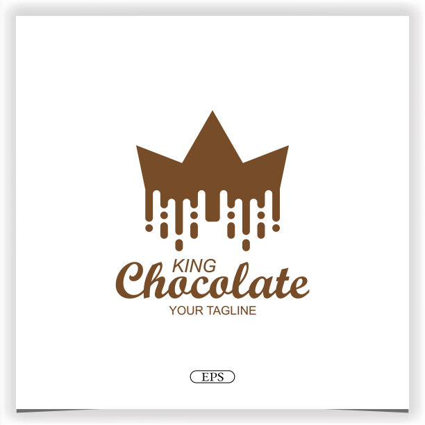 国王巧克力标志设计溢价优雅的模板矢量eps 10图片下载