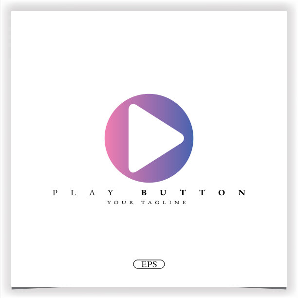 播放按钮标志高级优雅的模板矢量eps 10图片下载