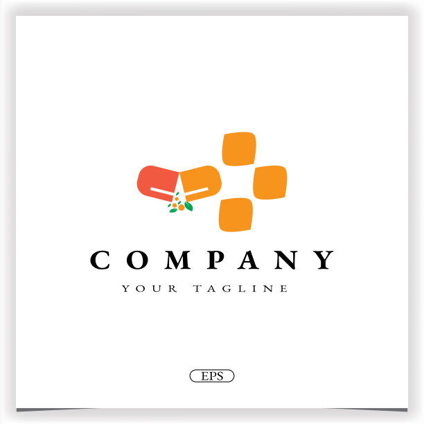 制药标志溢价优雅的模板矢量eps 10图片下载