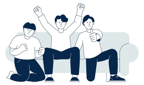 朋友们一起看电视。兴奋的体育迷图片下载