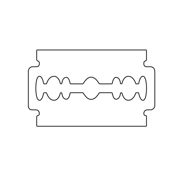 剃须刀片图标。黑色图标孤立在白色背景上。刀片轮廓。简单的图标。网页和移动应用程序设计的矢量元素。图片下载